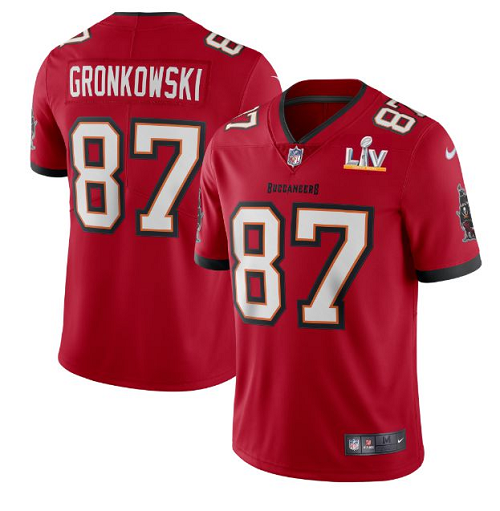 Men's Tampa Bay Buccaneers #87 Rob Gronkowski Red 2021 Super Bowl LV Limited Stitched Jersey